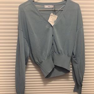 MANGO Blue Cardigan